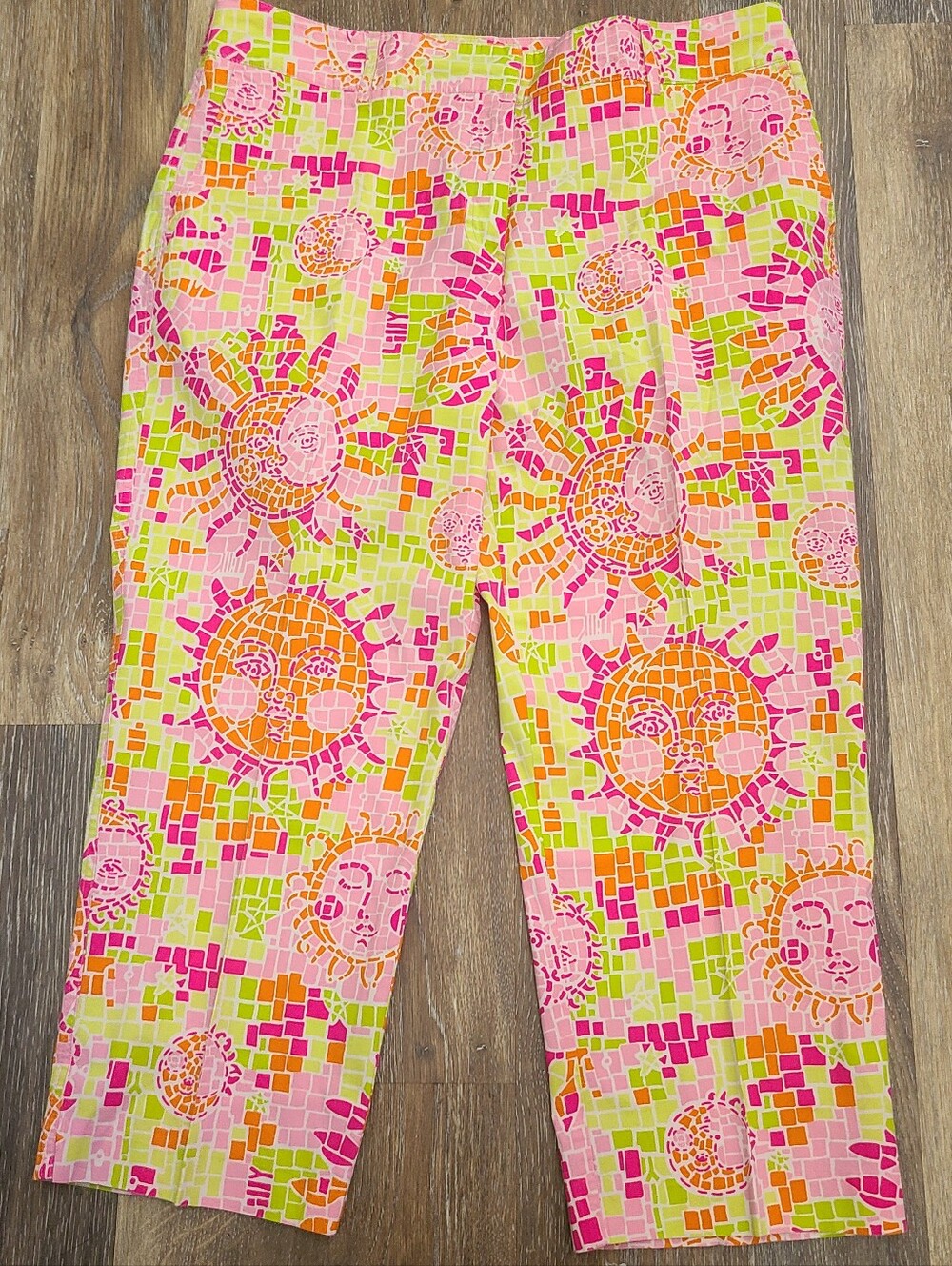 Lilly Pulitzer Vintage Mosaic Sun Salute Crop Pants Women's Size 14